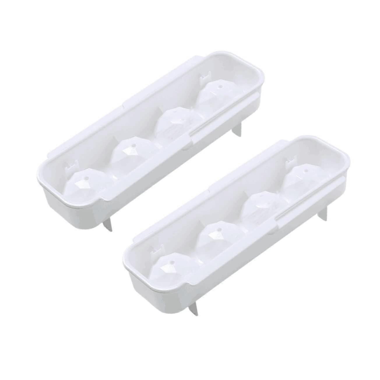 2pcs Reusable Ice Cube Tray and Ice Ball Maker Mold with Lid for Freezer Stackable Design