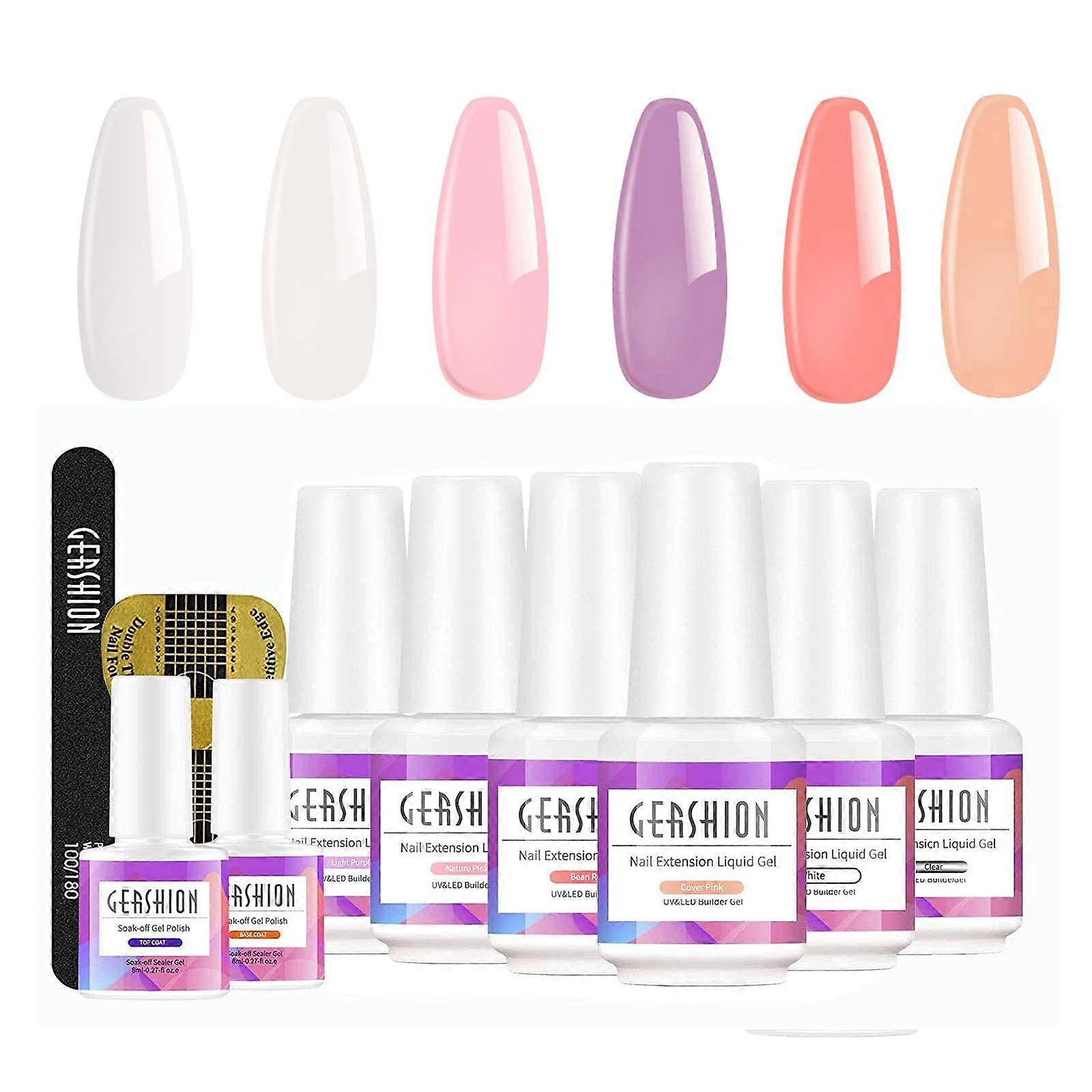 Poly Nail Gel Kit with UV LED Lamp, Builder Gel for Nails, Complete Extension Set for Beginners