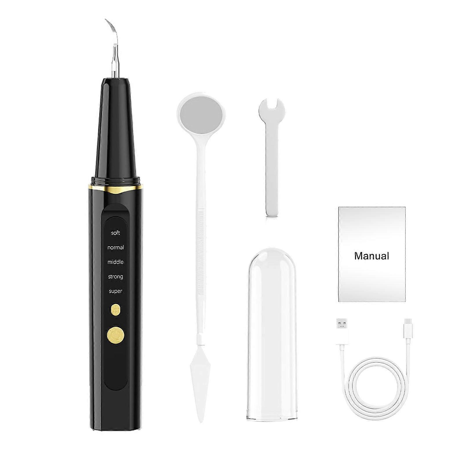 Teeth Plaque Remover Rechargeable Ultrasonic Electric Cleaner with Replaceable Heads