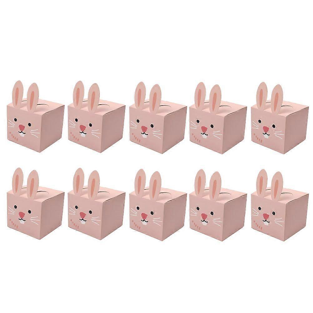 10pcs Easter Candy Boxes Rabbit Design Gift Boxes Decorative Biscuit Cases