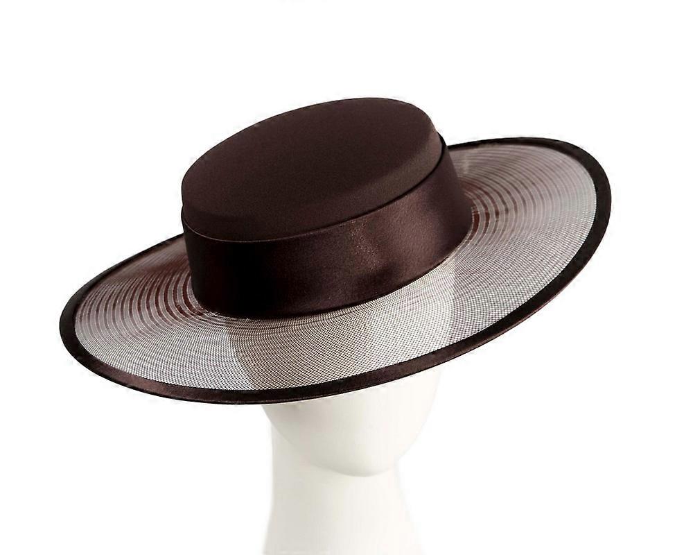 Chocolate designers boater hat H5020CHC