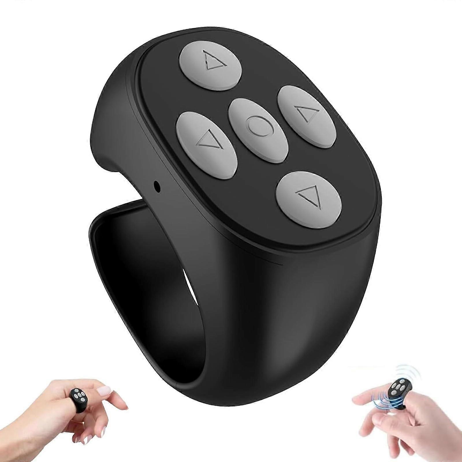 Bluetooth Remote Control Ring for Photos Videos and Page Turning, 10m Wireless Camera Shutter