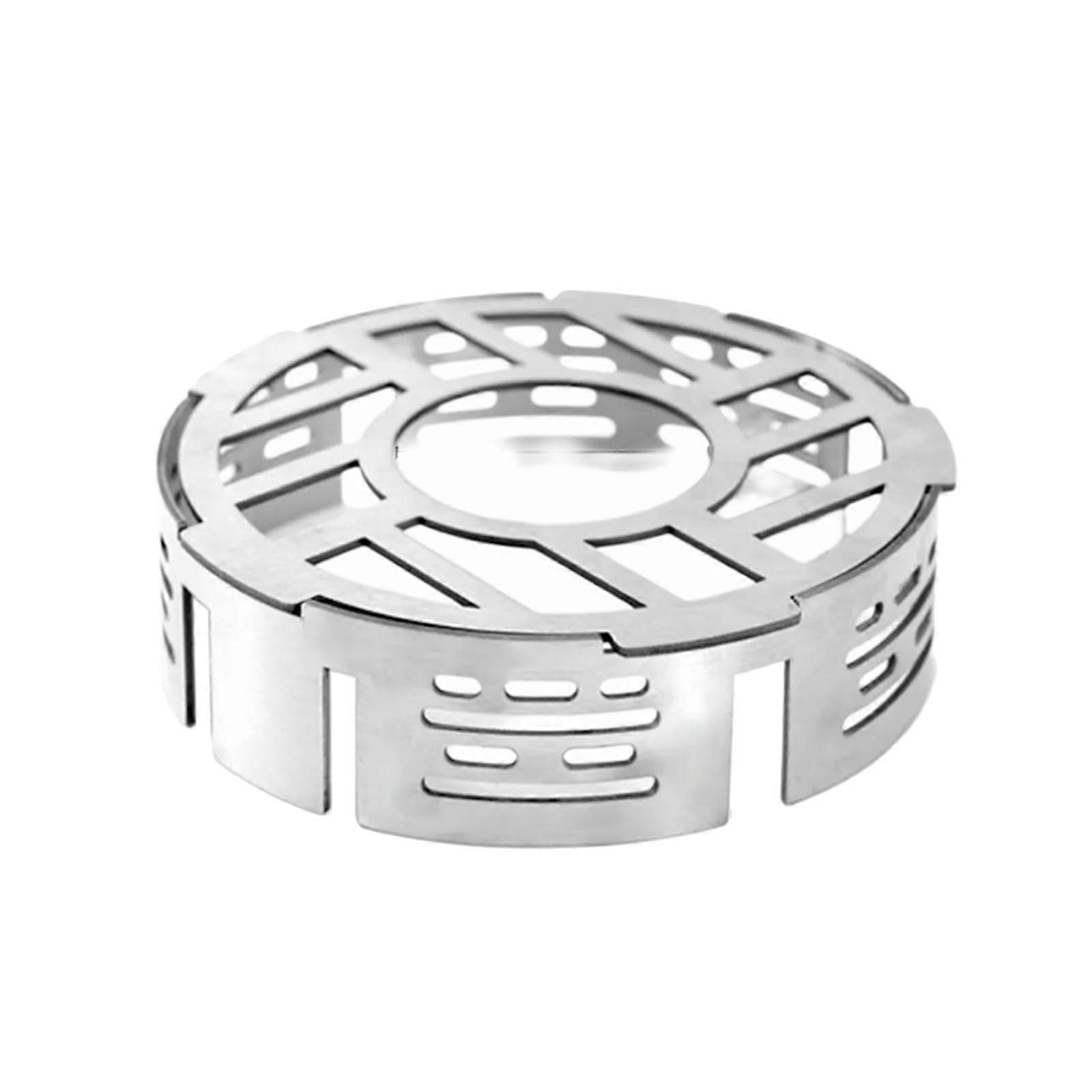 Camping Windshield with Windproof Ring Structure, Foldable Metal Outdoor Stove Wind Shield for Fuel Saving