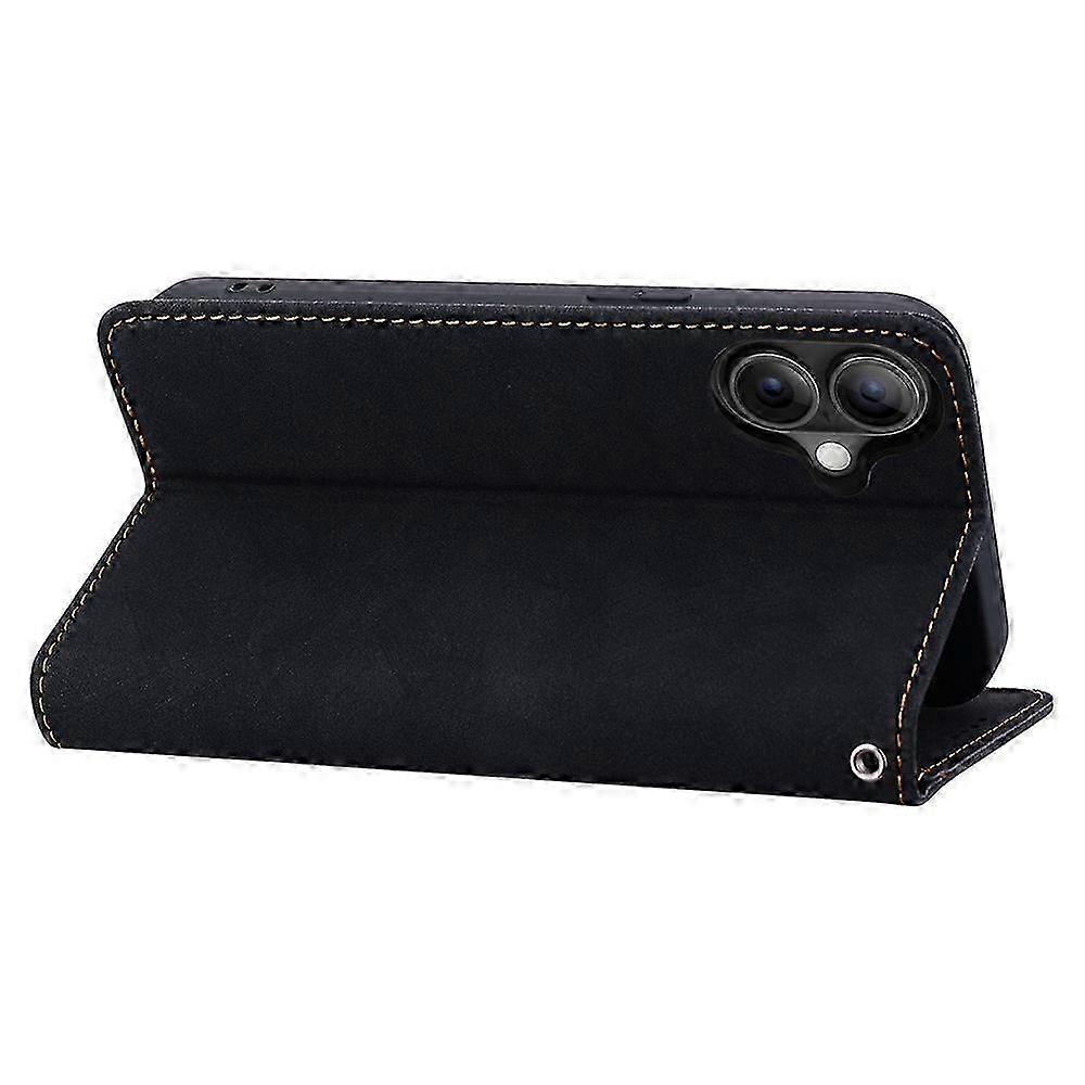 Compatible For iPhone 17 Case Lines Pattern Wallet Leather Phone Cover with Strap