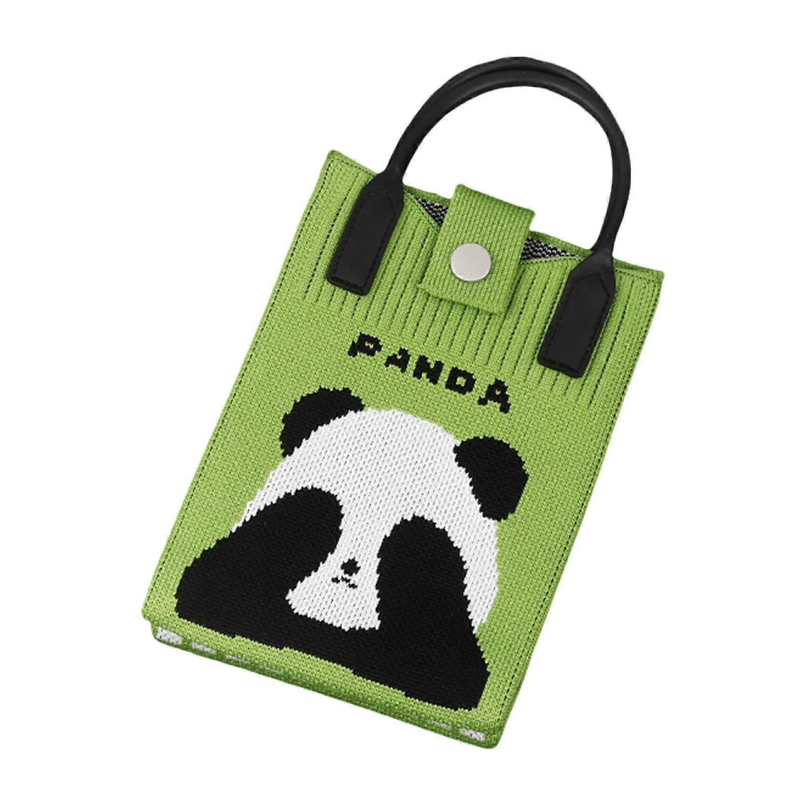 Knitted Phone Bag Creative Compact Lightweight Soft Small Festive Panda Pattern