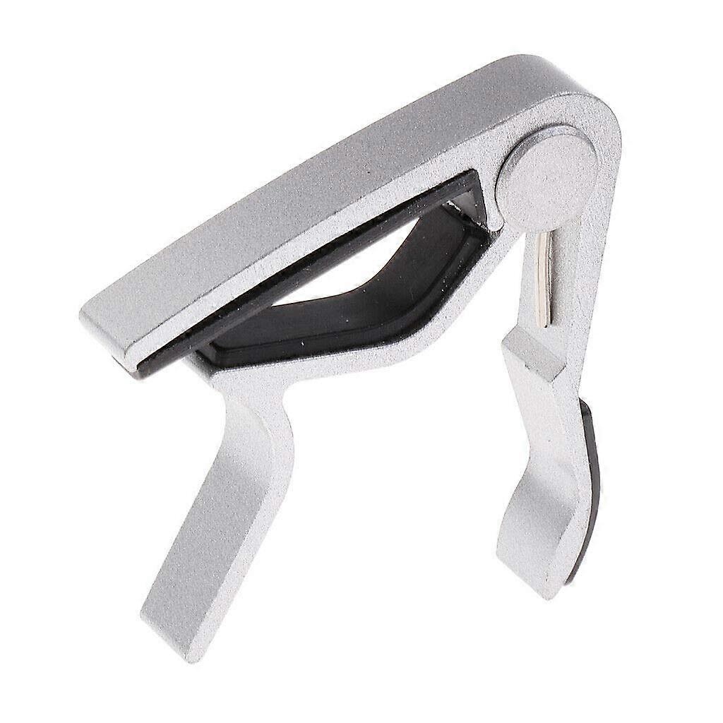 Silver Guitar Capo with Pull String for Acoustic Electric and Ukulele, Fast Key Change