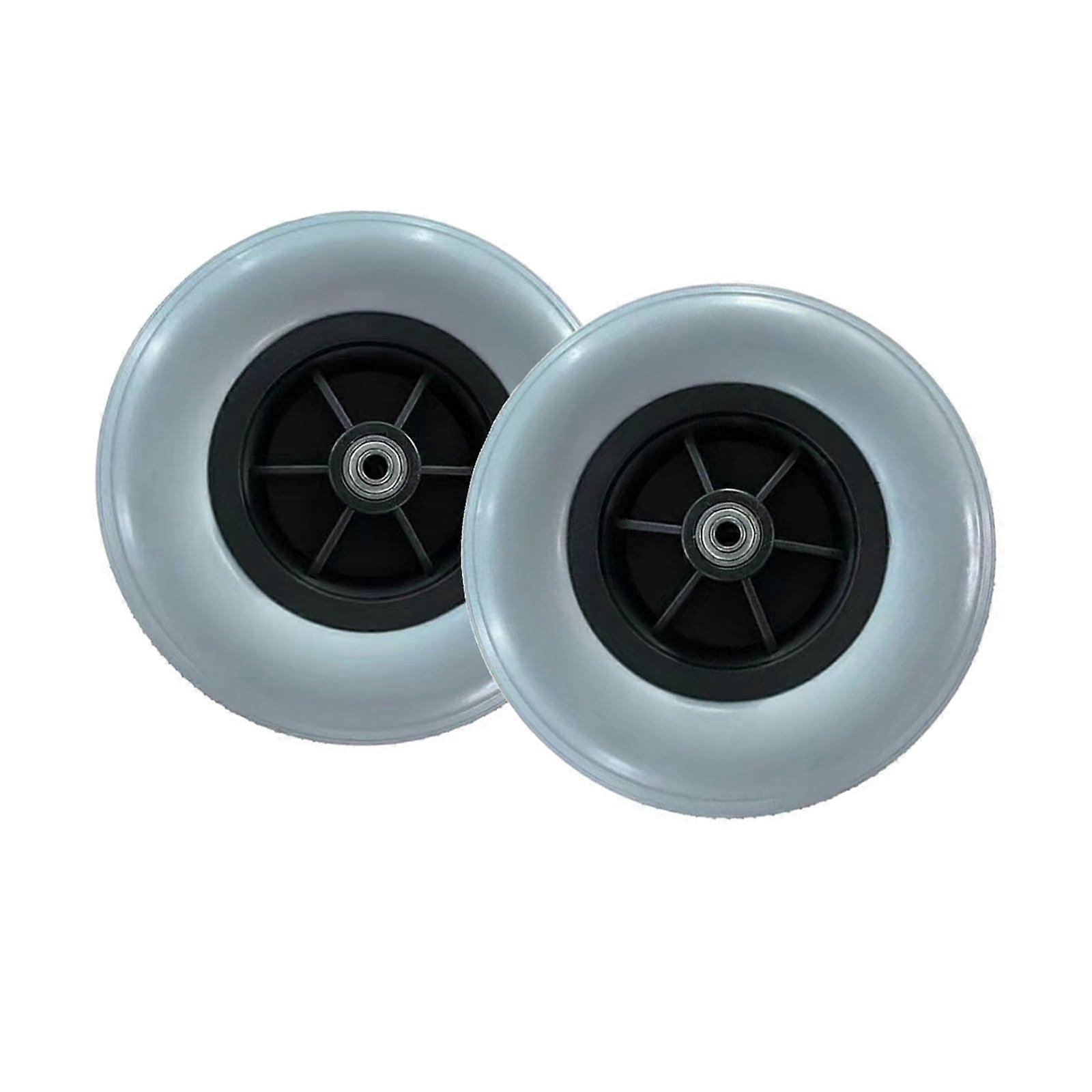 8 Inch Electric Wheelchair Front Wheel Solid PU Gray Universal Durable Replacement Caster