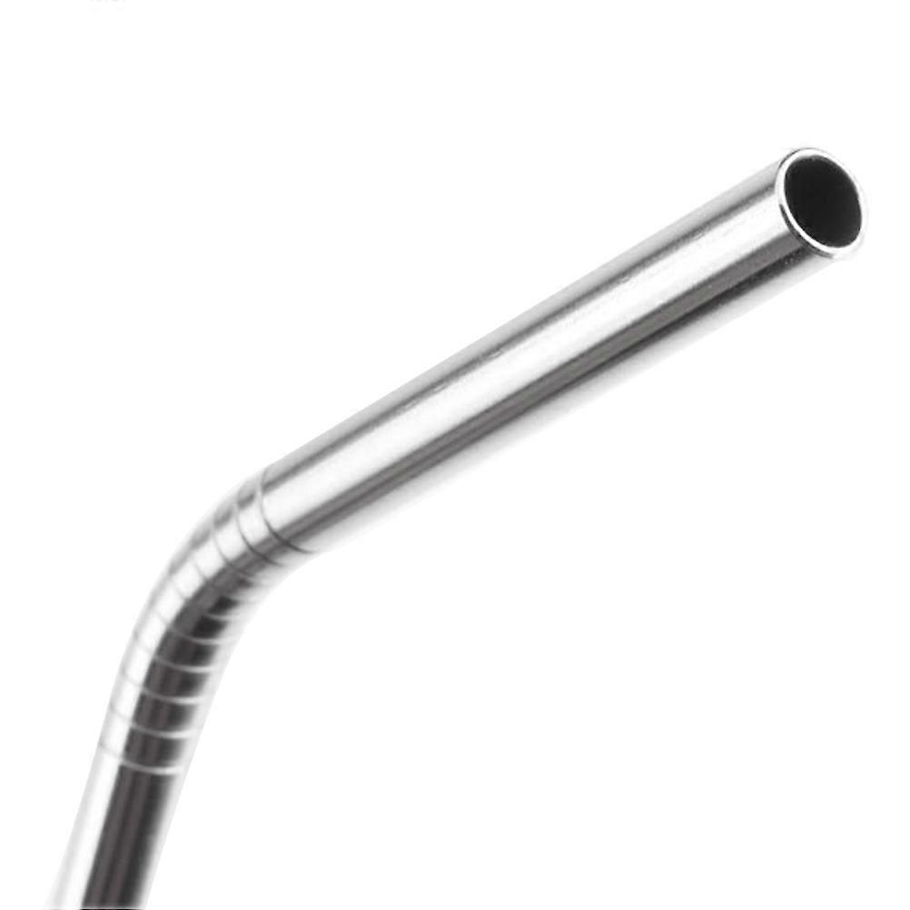 Reusable Stainless Steel Drinking Straw Bent Type for Metal Straw Silver