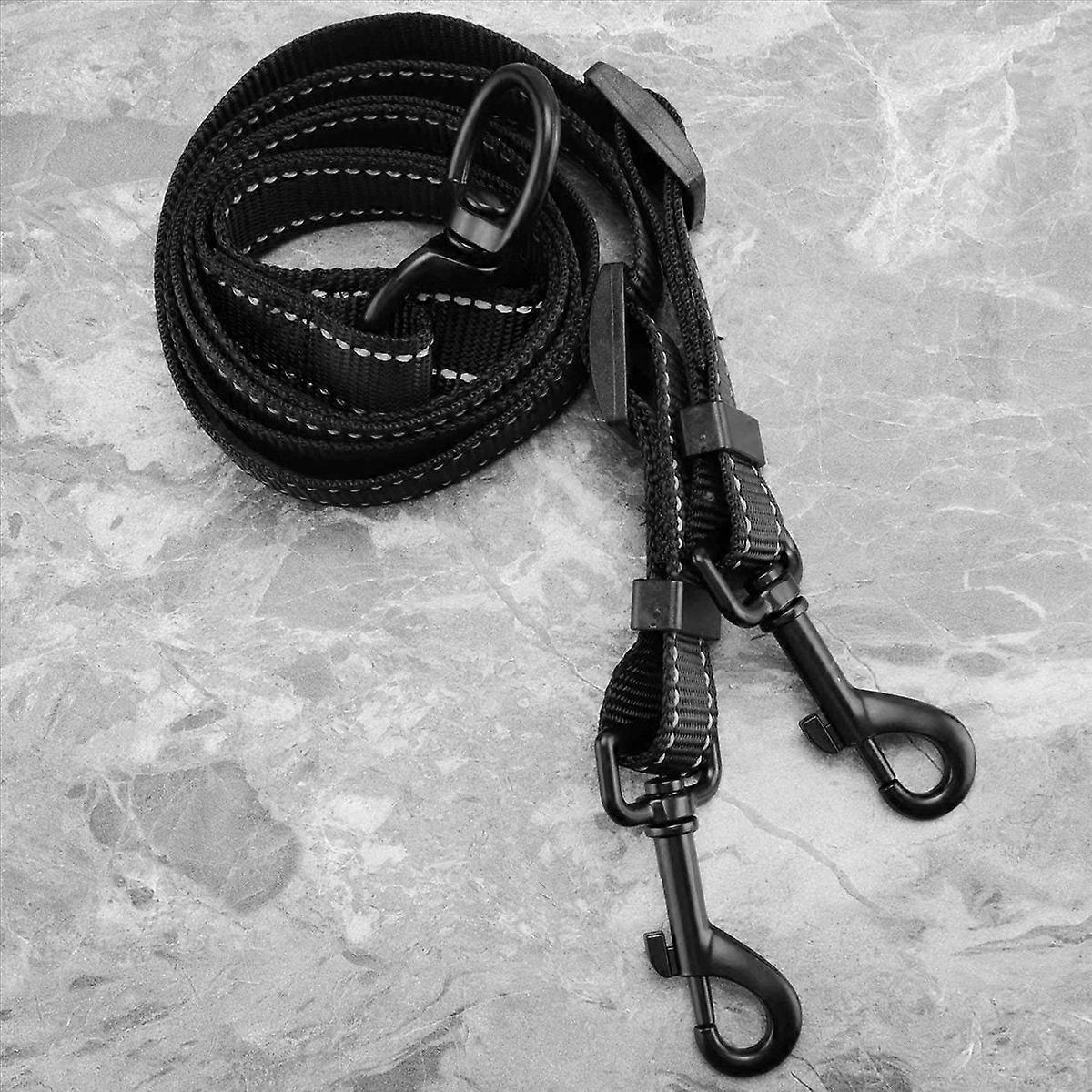 Double Leash Coupler Adjustable Nylon Splitter for Two Big Dogs