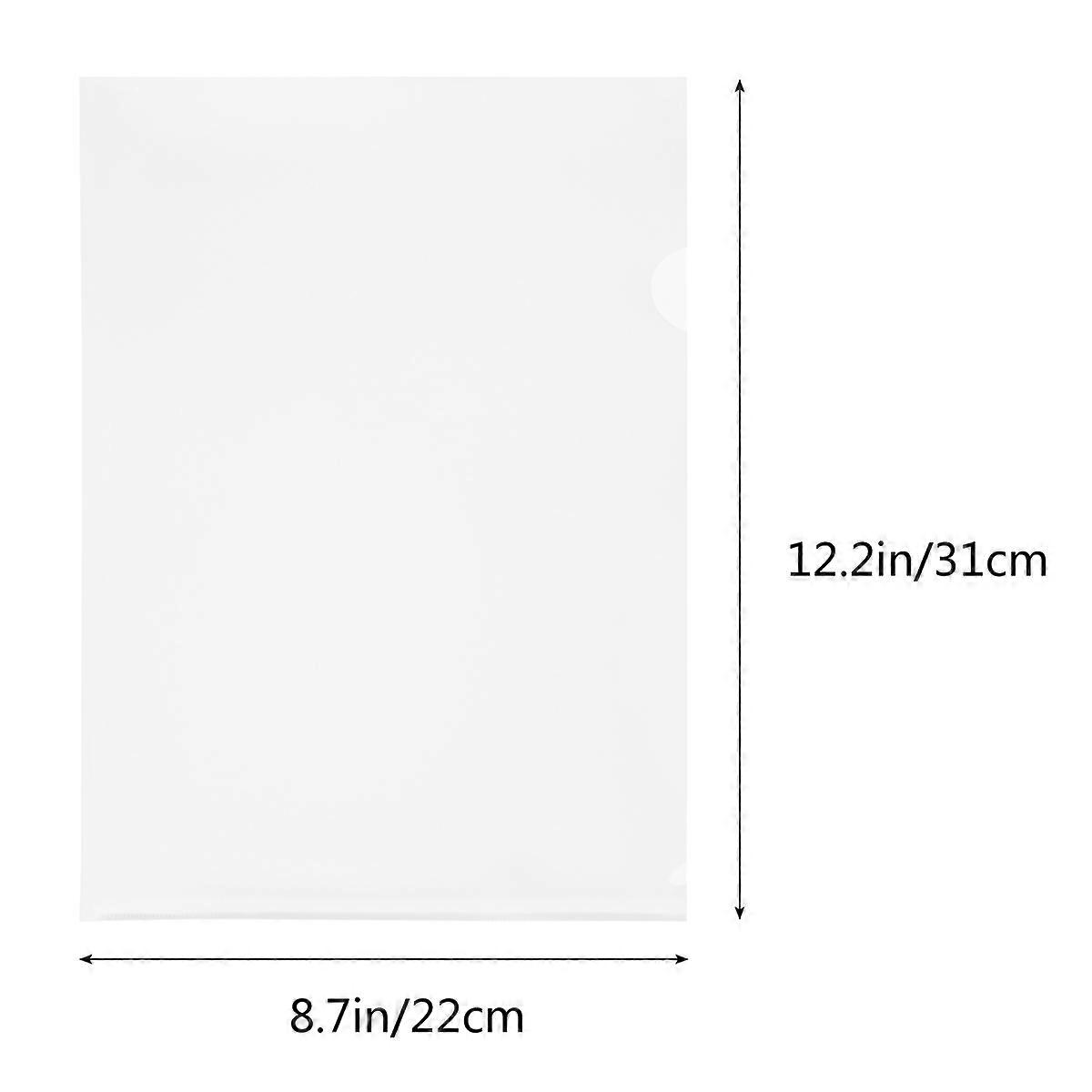 Transparent Folder A4 File Folder for Organizing Files 30Pcs White L Type