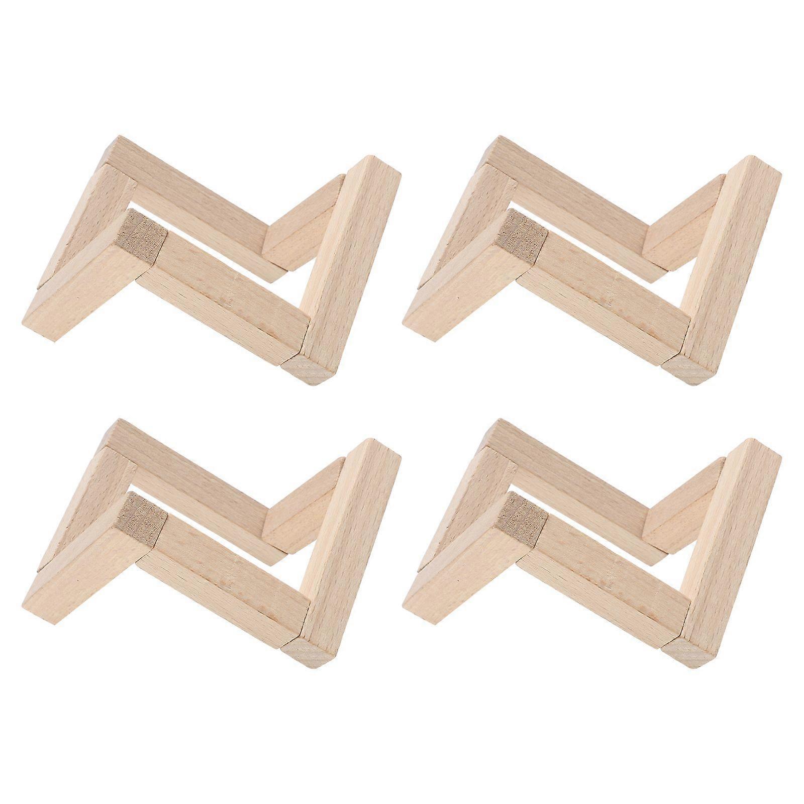4pcs Creative Solid Wood 3D Printing Moon Lamp Bracket Pat Light Solid Wood Base