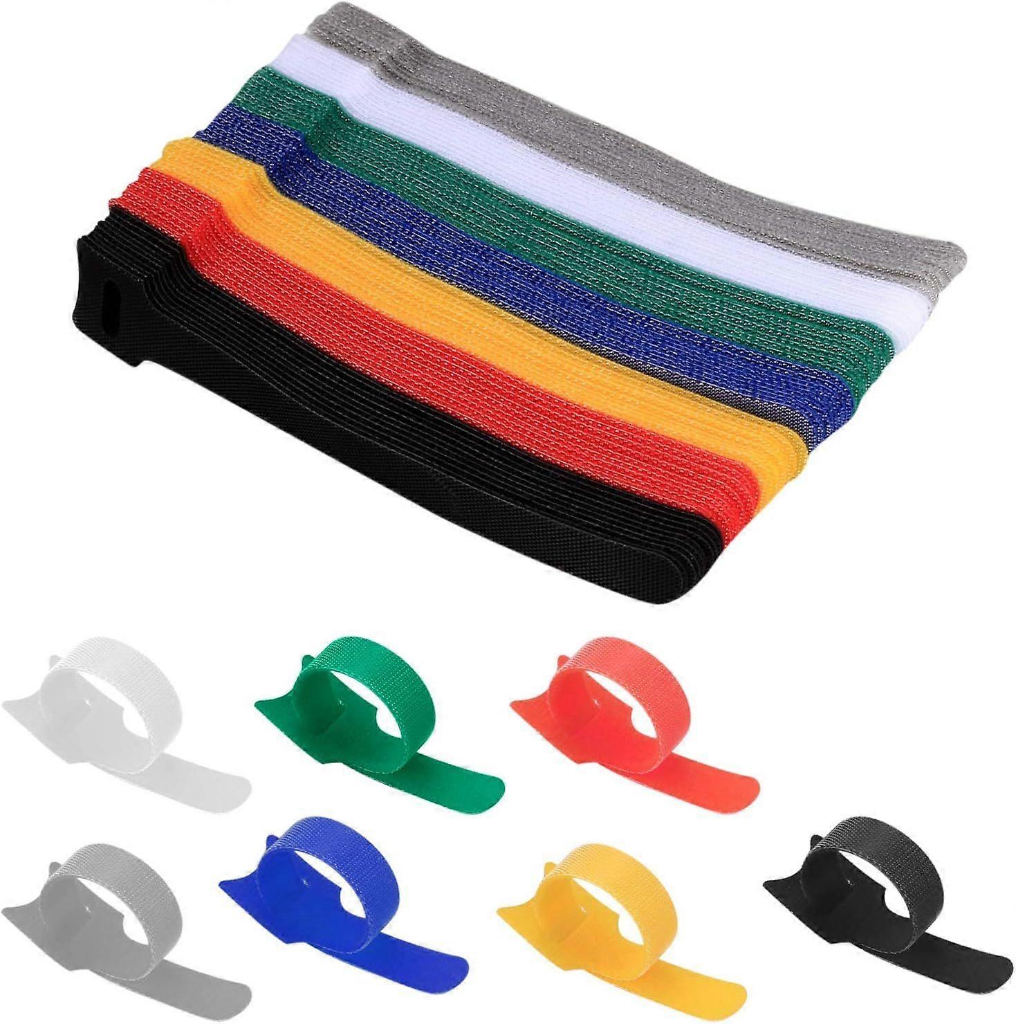 70 Pcs Reusable Cable Ties, Straps Cable Ties, Hook and Loop Straps Cable Ties