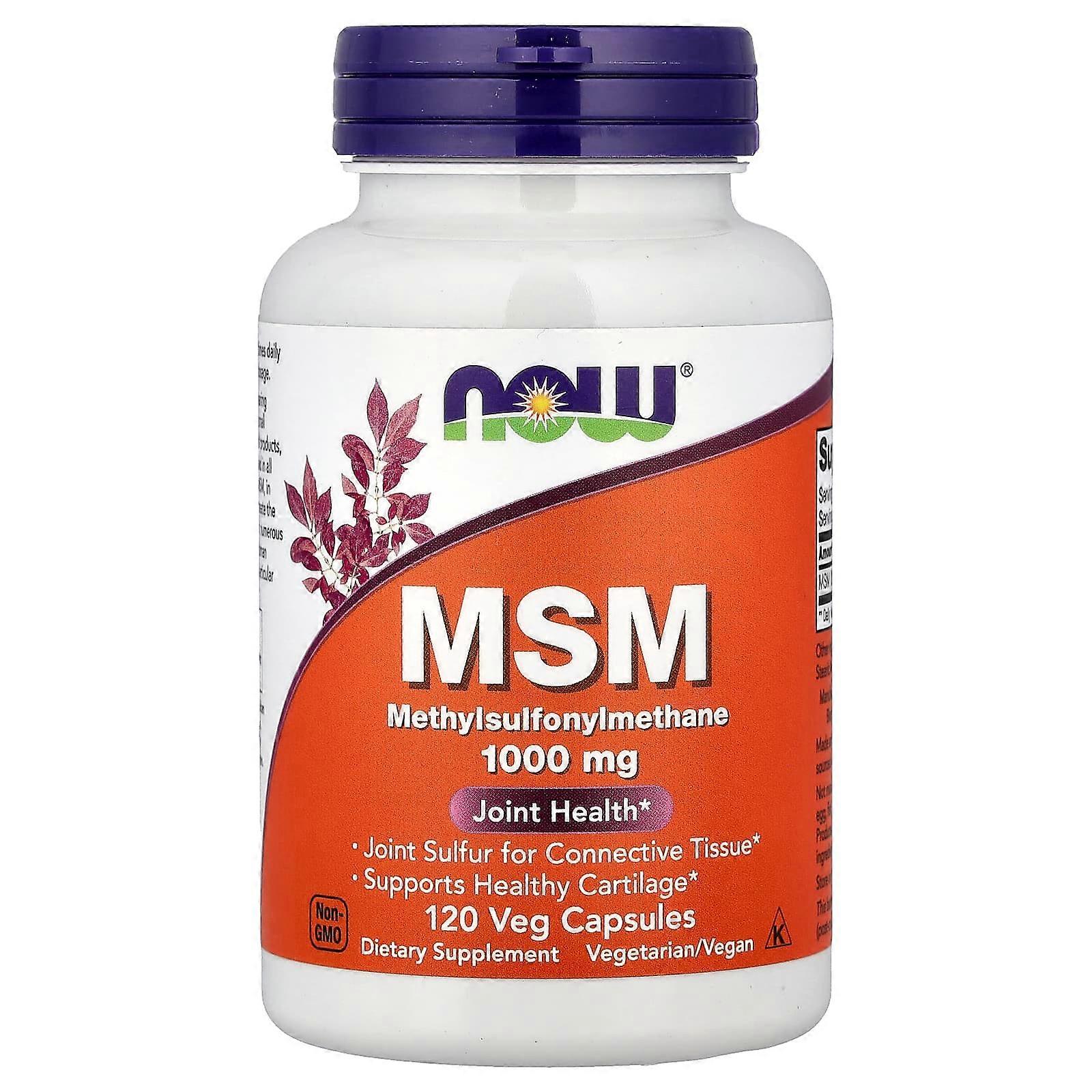 Now Foods, MSM, Methylsulfonylmethane, 1,000 mg, 120 Veg Capsules