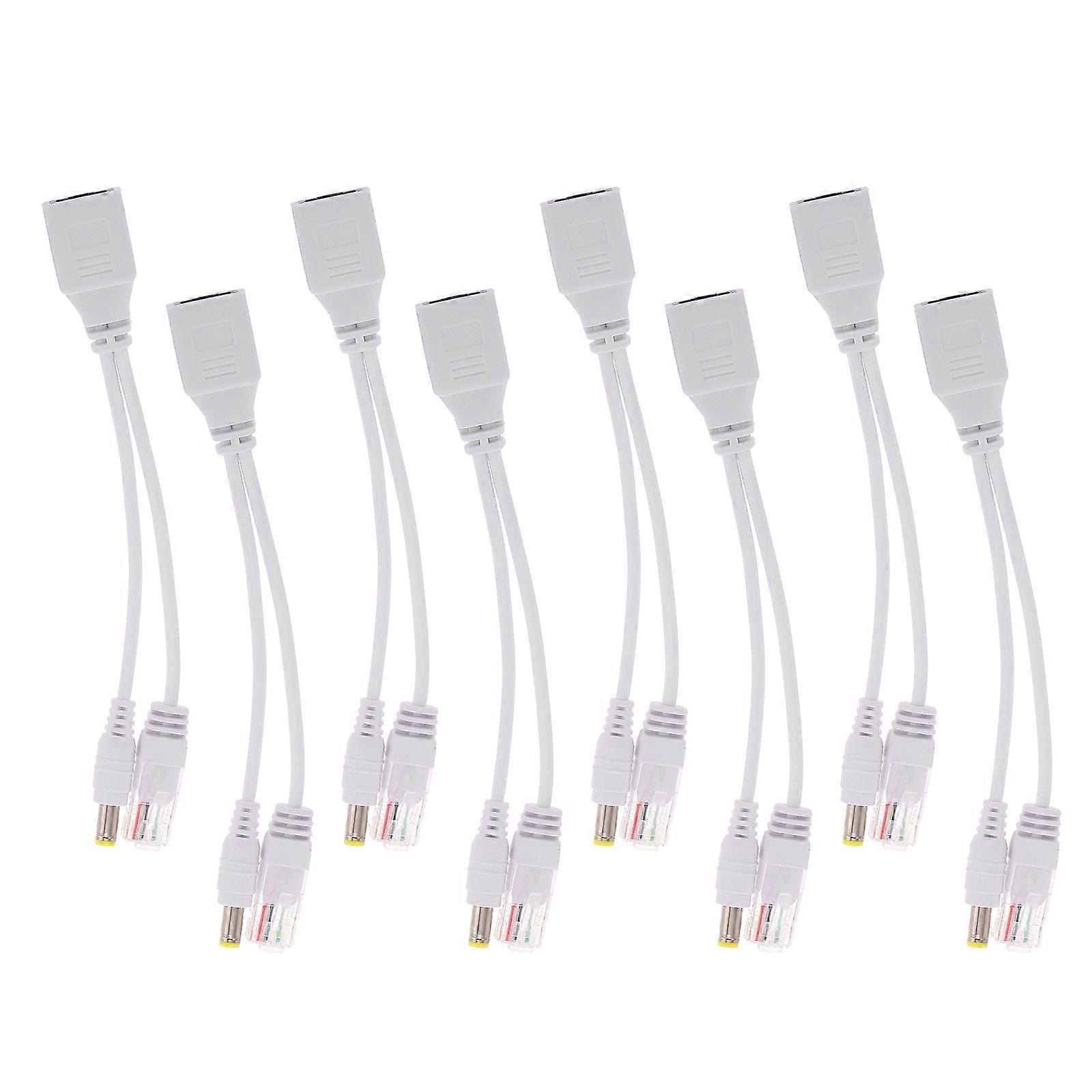 Poe Splitter Line White Copper 8Pcs for Security Camera Power Supply