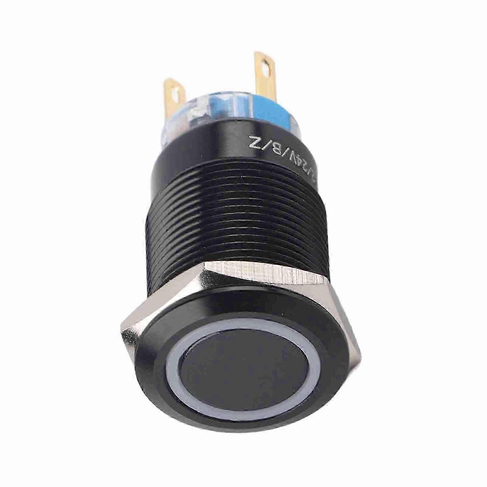 19mm 12-24V Waterproof Black Self-Locking Push Button Switch