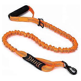 Reflective Dog Leash with Shock Absorbing Bungee and Padded Comfort Handle