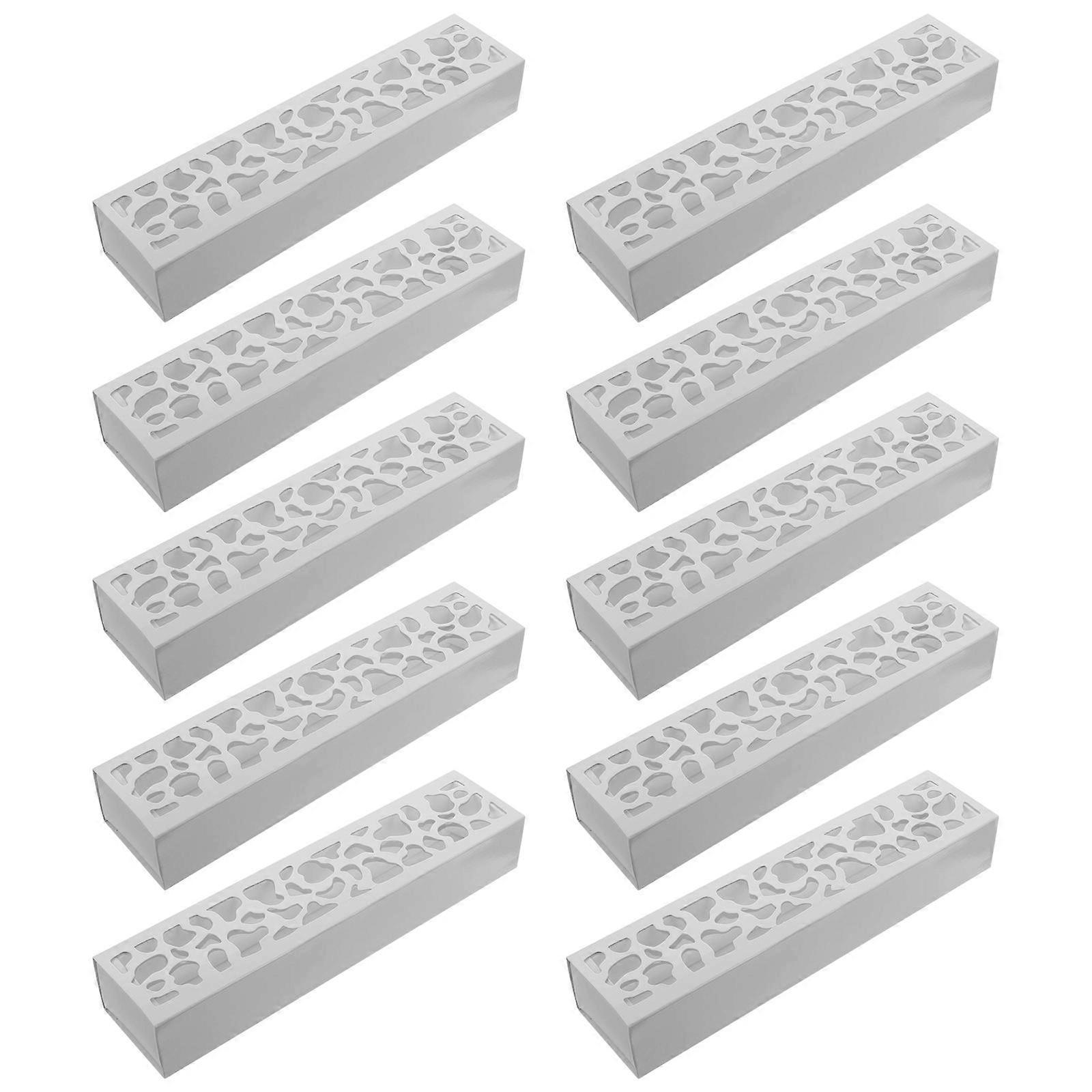 Egg Cake Packaging Box Paper Macaron Case for Storage Use 10Pcs White