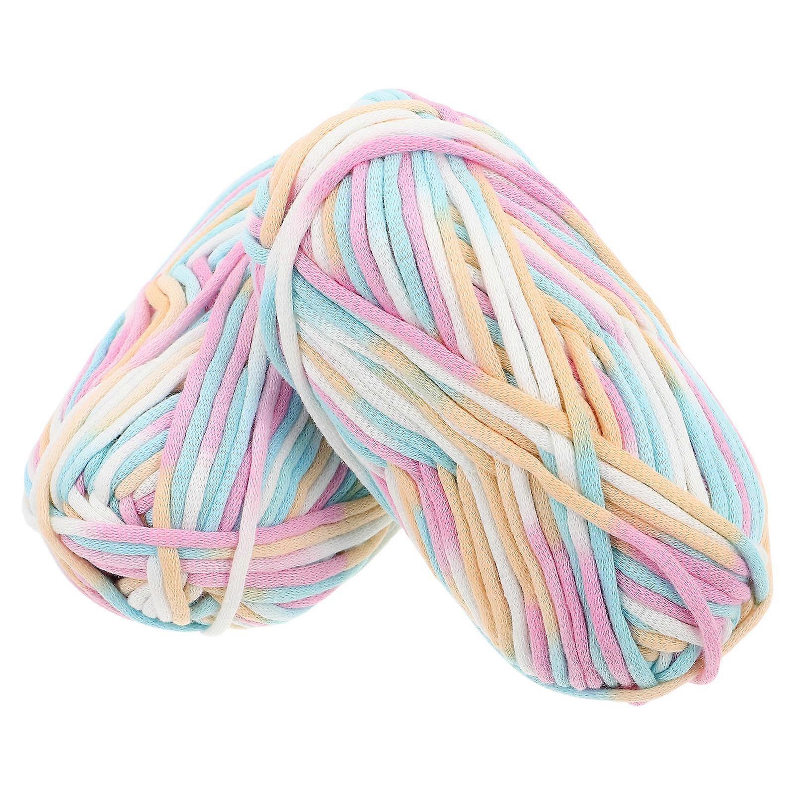 Soft Knitting Yarn Core-Spun Cotton Thread for Handcraft 2Pcs Pack