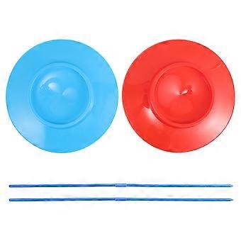 2pcs Juggling Plates with Sticks Spinning Circus Trick Plates for Adults and Kids Game Toys Hobby Circus Performance