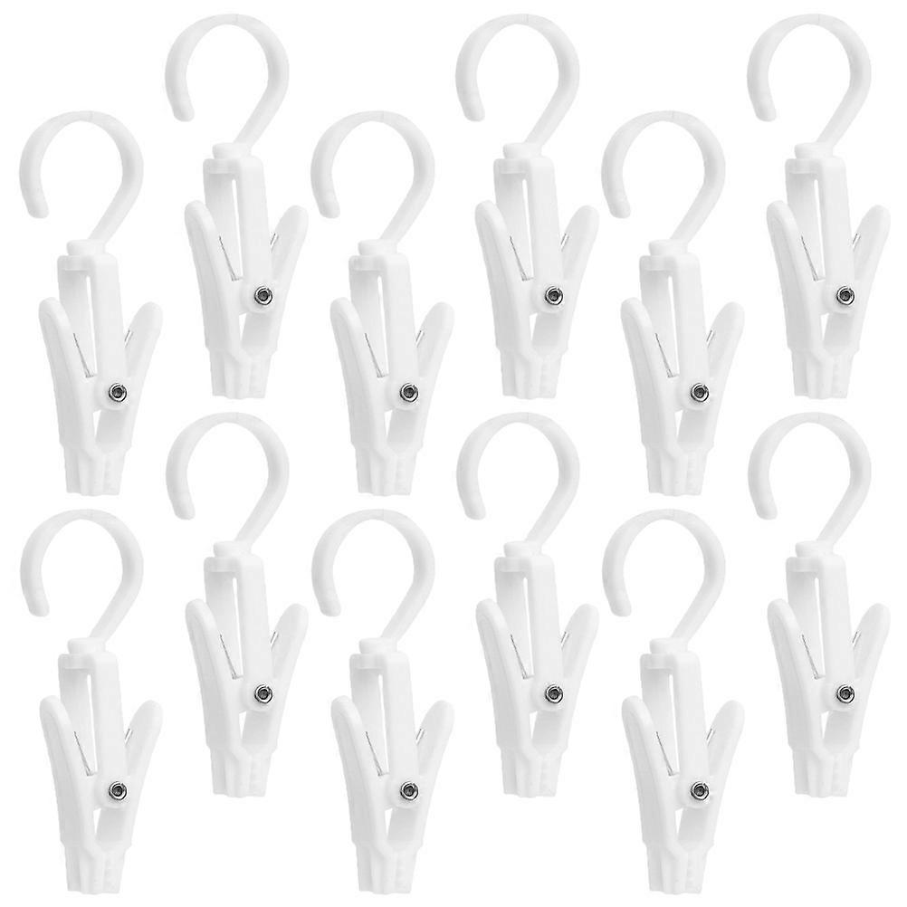 Multi-Use Laundry Hooks for Fixing Use 12Pcs Hat Clips Rotatable Boot Hangers