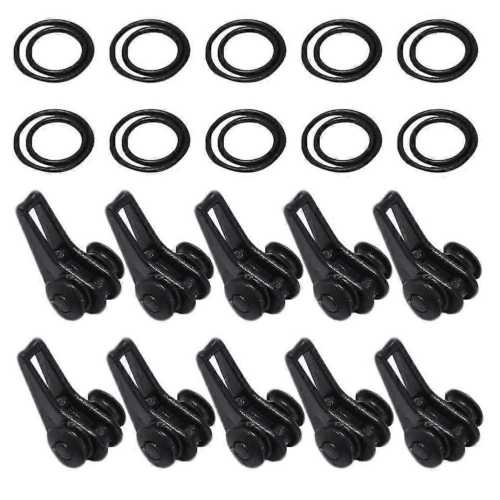 Schwarz 10 Set Einstellbare Angelrute Köder Köder Jig Halter