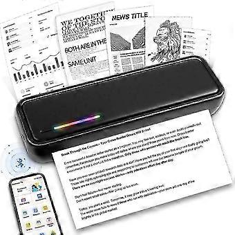 Tragbarer Bluetooth-Drucker, wiederaufladbar und tintenlos – ideal für Reisen, Homeoffice, kompatibel mit A4-Thermopapier, iOS & Android