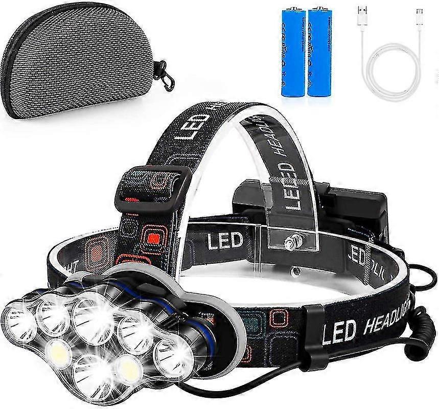 8led Waterproof Powerful Headlight - Usb Rechargeable Head Lamp