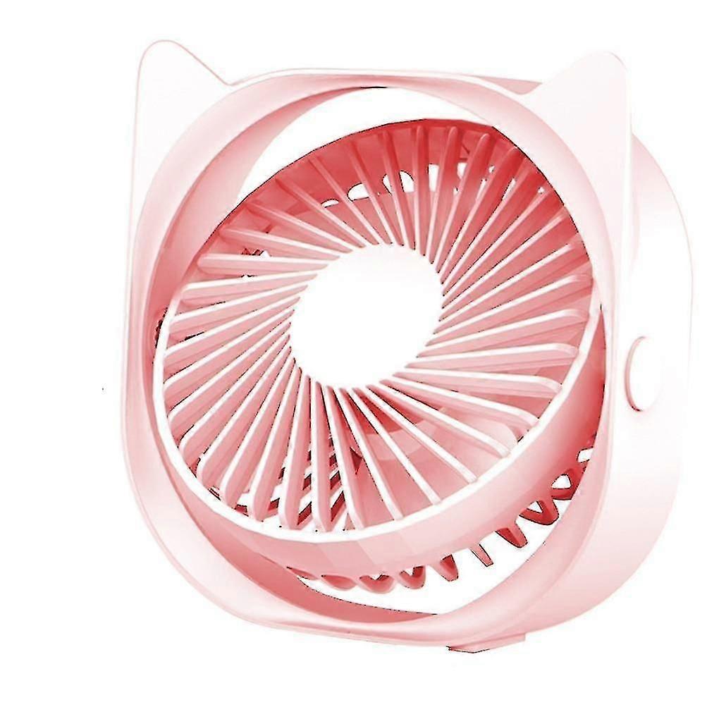 360 Degrees Angle Adjustable Portable Electric Fan Pink