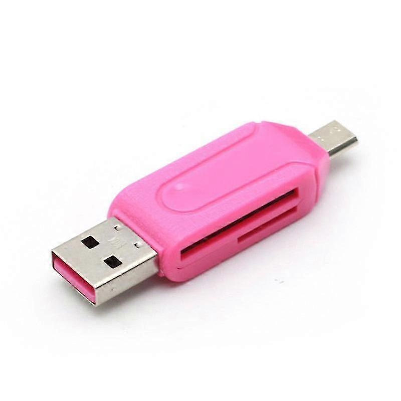 Card Reader Usb Computer Mobile Phone Otg Card Reader Tf/sd Multi-function Card Reader1pcs-pink