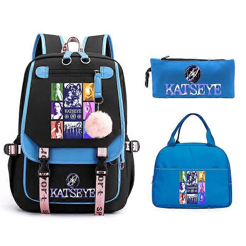 Katseye backpack large capacity casual backpack three piece set