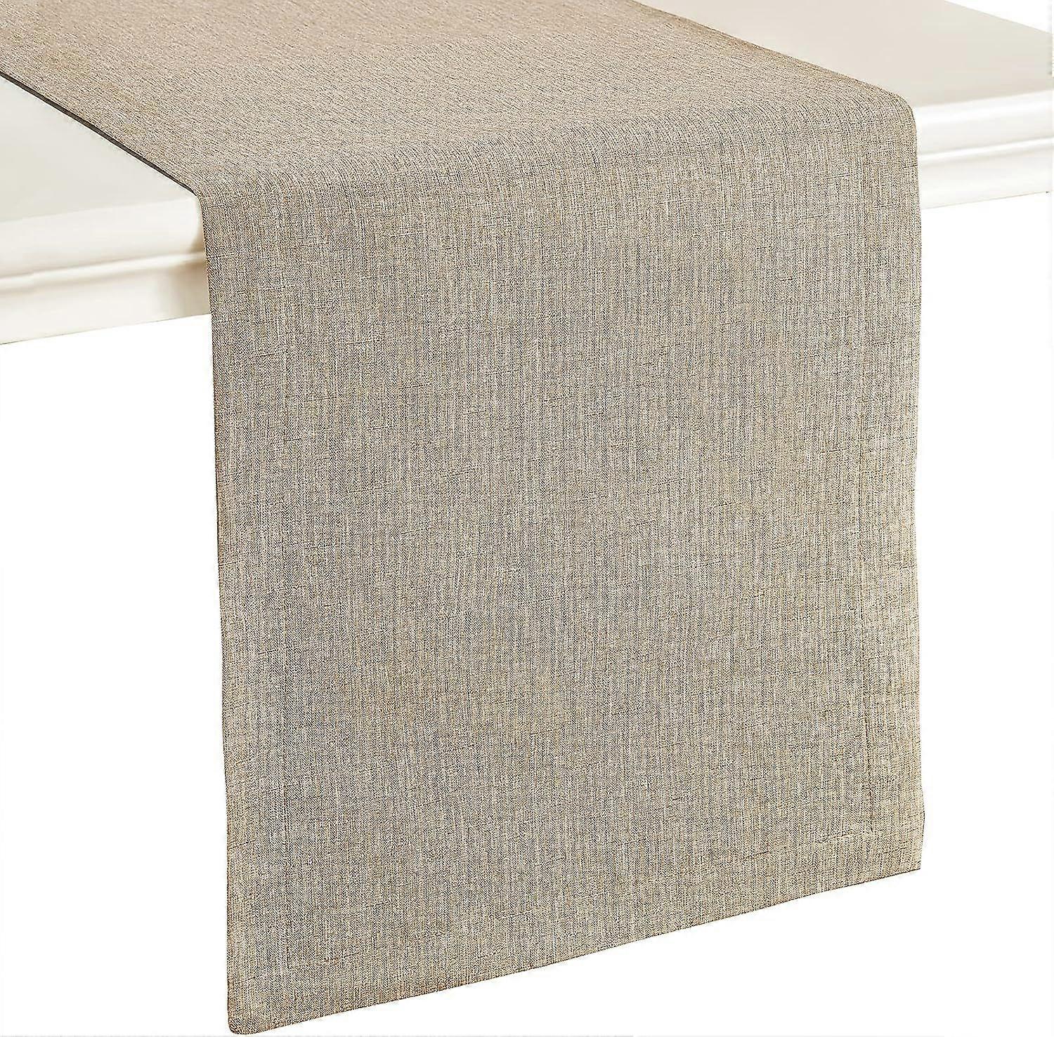 Linen Farmhouse Table Runner Large Burlap Style Soft and Waterproof Decorative