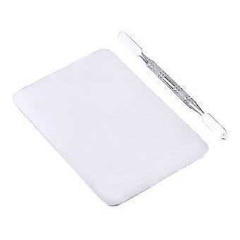 Stainless Steel Makeup Mixing Palette for Foundation and Lip Colors - Compact Professional Tool