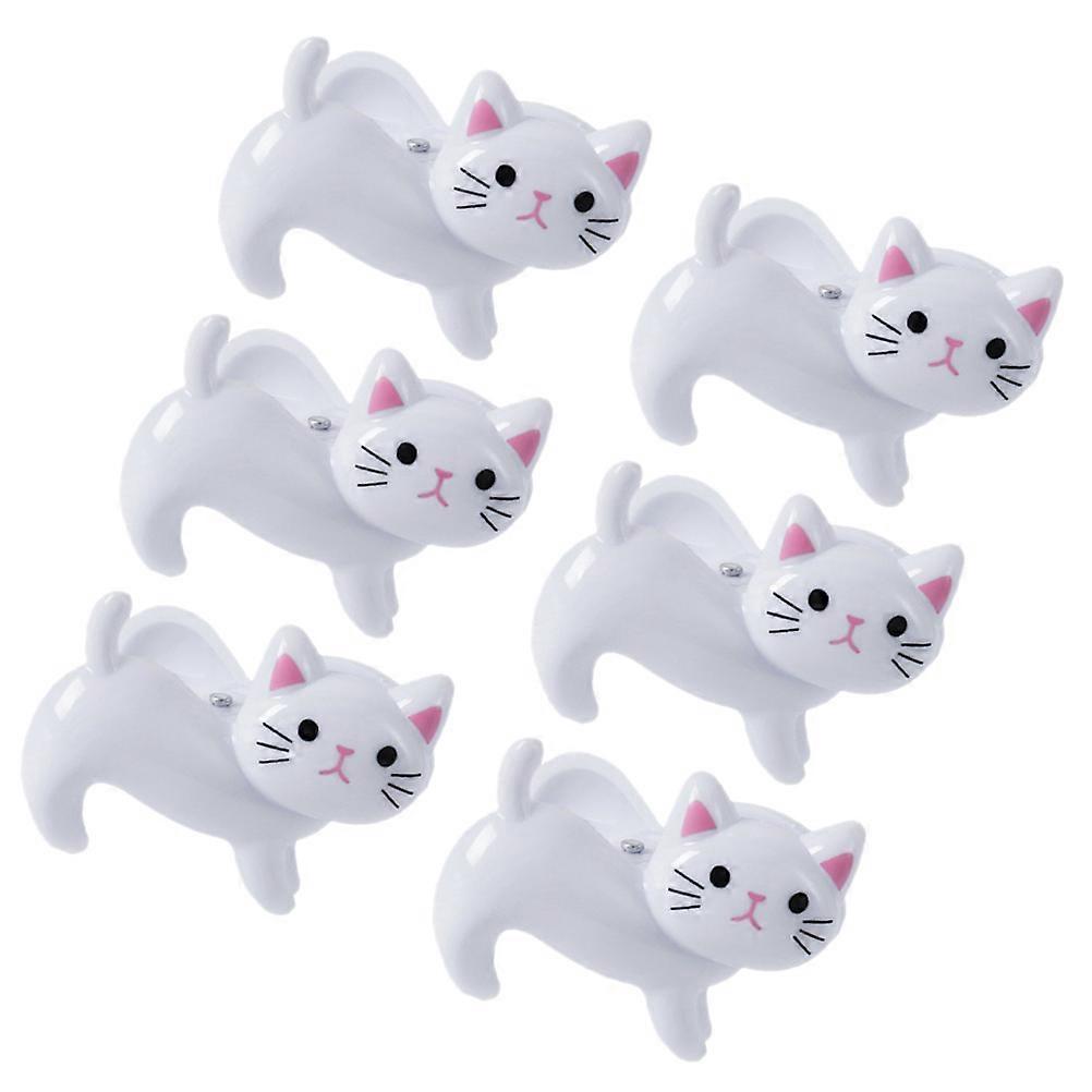 Home Clothespin Cat Shape Clip for Clothes Fixing Windproof 6Pcs Set