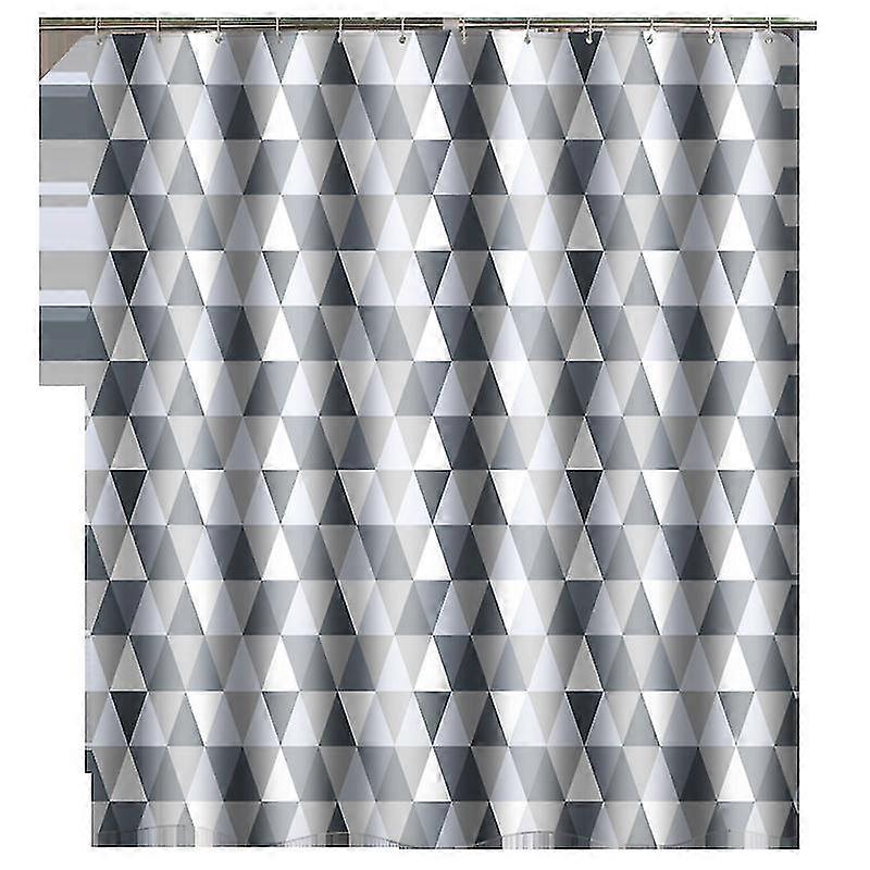Shower Curtain, Bath Curtain compatible with Bathroom, Triangle Pattern