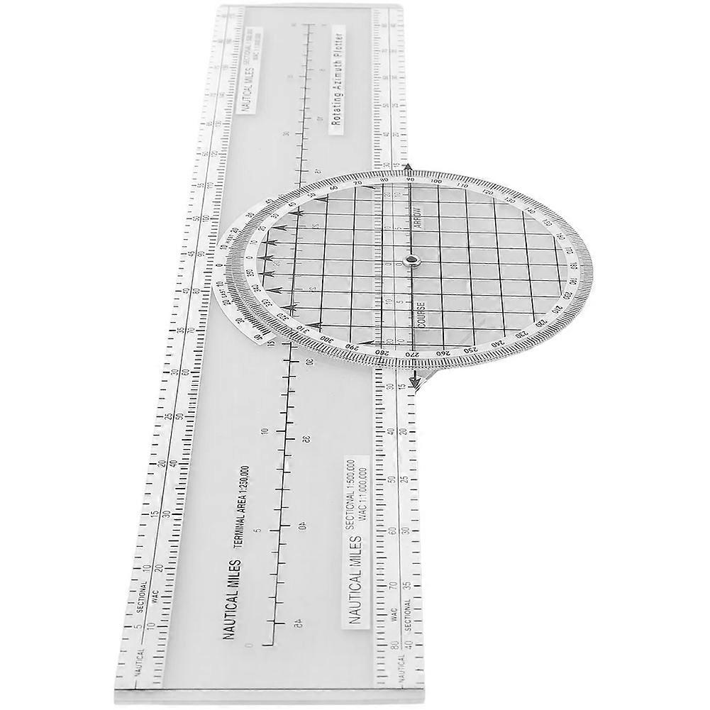 ABS Aviation Flight Navigation Plotter 360-Degree Rotating Aviation Plotter Slide Ruler Used for Pilot Training