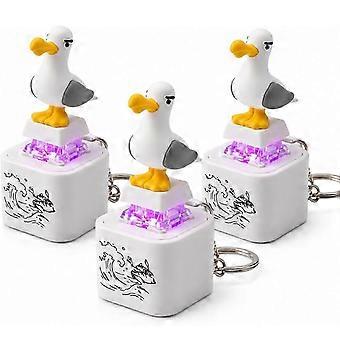 Seagull Mine Keychain 3 Pack Rechargeable Mechanical Clicker with LED Light Tactile Fidget Toy for Adults Unisex Portable Stress Relief Gadget