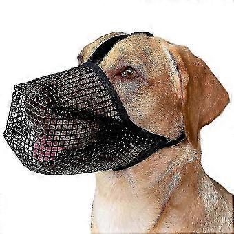 Compact dog muzzle, size l poisoned bait protection with adjustable straps, soft mesh breathable
