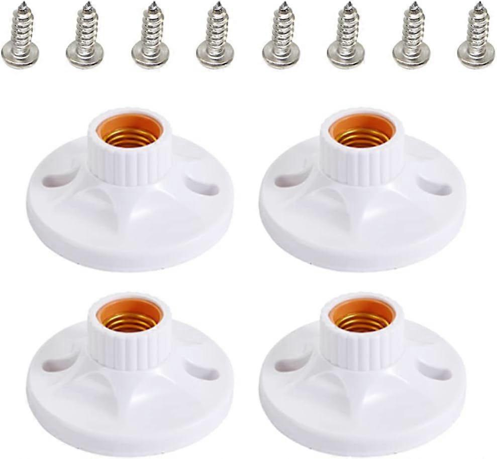 4pcs E27 Screw Ceiling Socket Cap White Ceiling Lamp Bulb
