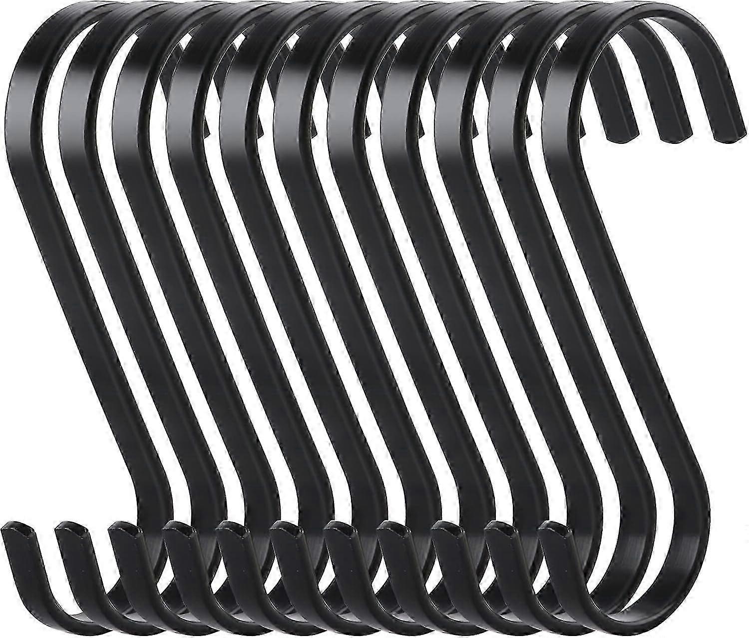 10pcs Flat S-Hook Metal Hook Heavy Duty Kitchen Multi-Purpose