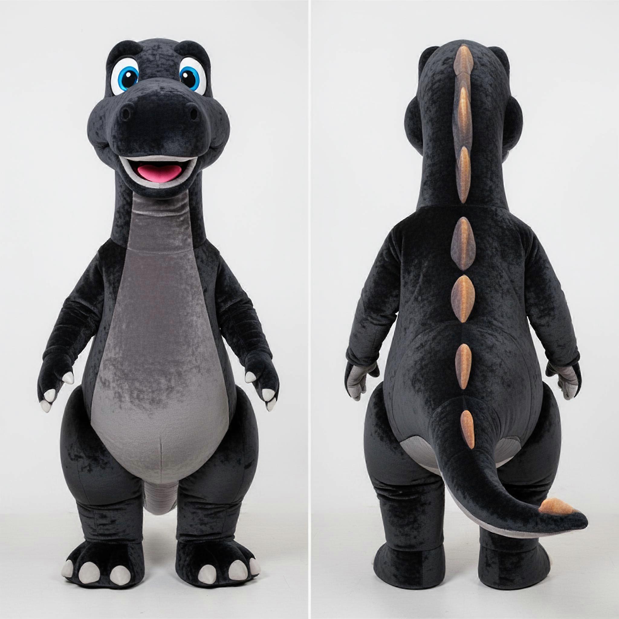 MASTICOT Black Friendly Giant Brachiosaurus Mascot