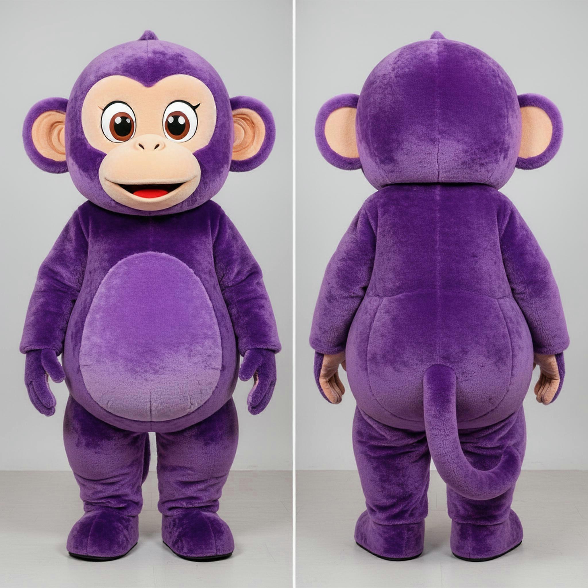 MASTICOT Velvety Purple Playful Capuchin Monkey Mascot