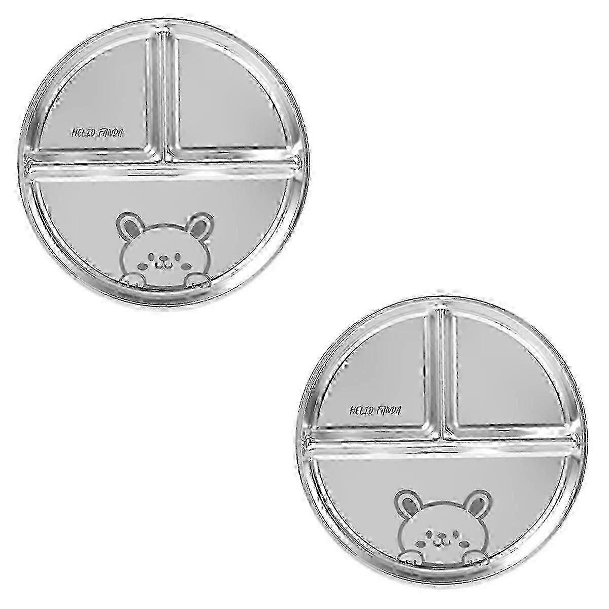Round 3-Compartment Stainless Plate
