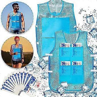 2X Gilet rinfrescante Abbigliamento estivo rinfrescante Gilet di ghiaccio Abbigliamento protettivo anti-insolazione Gilet di ghiaccio riutilizzabile per la corsa