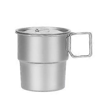 Stackable Coffee Mugs Titanium Camping Cups 300ml Foldable Handle Outdoor Coffee Mugs Reusable Metal Cup Camp Cup