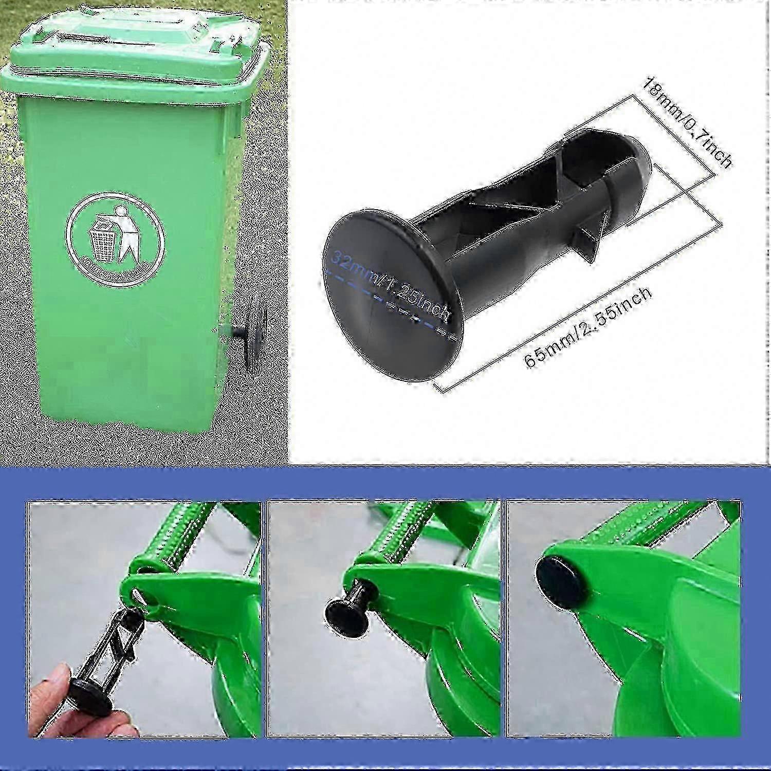 Durable Replacement Hinge Pins for Dustbin Lid, 3-Pack Black