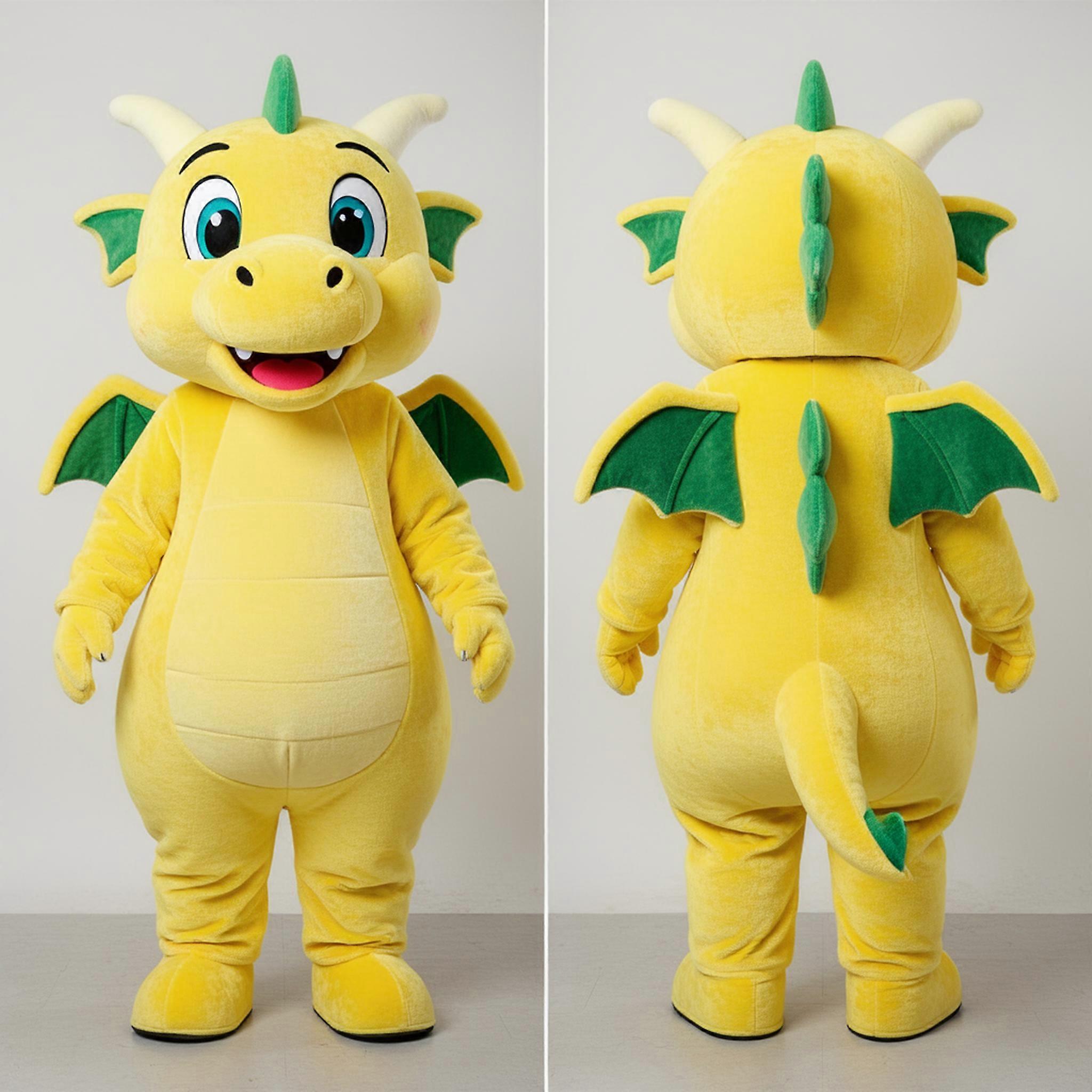 MASTICOT Lemon Yellow Friendly Dragon Mascot
