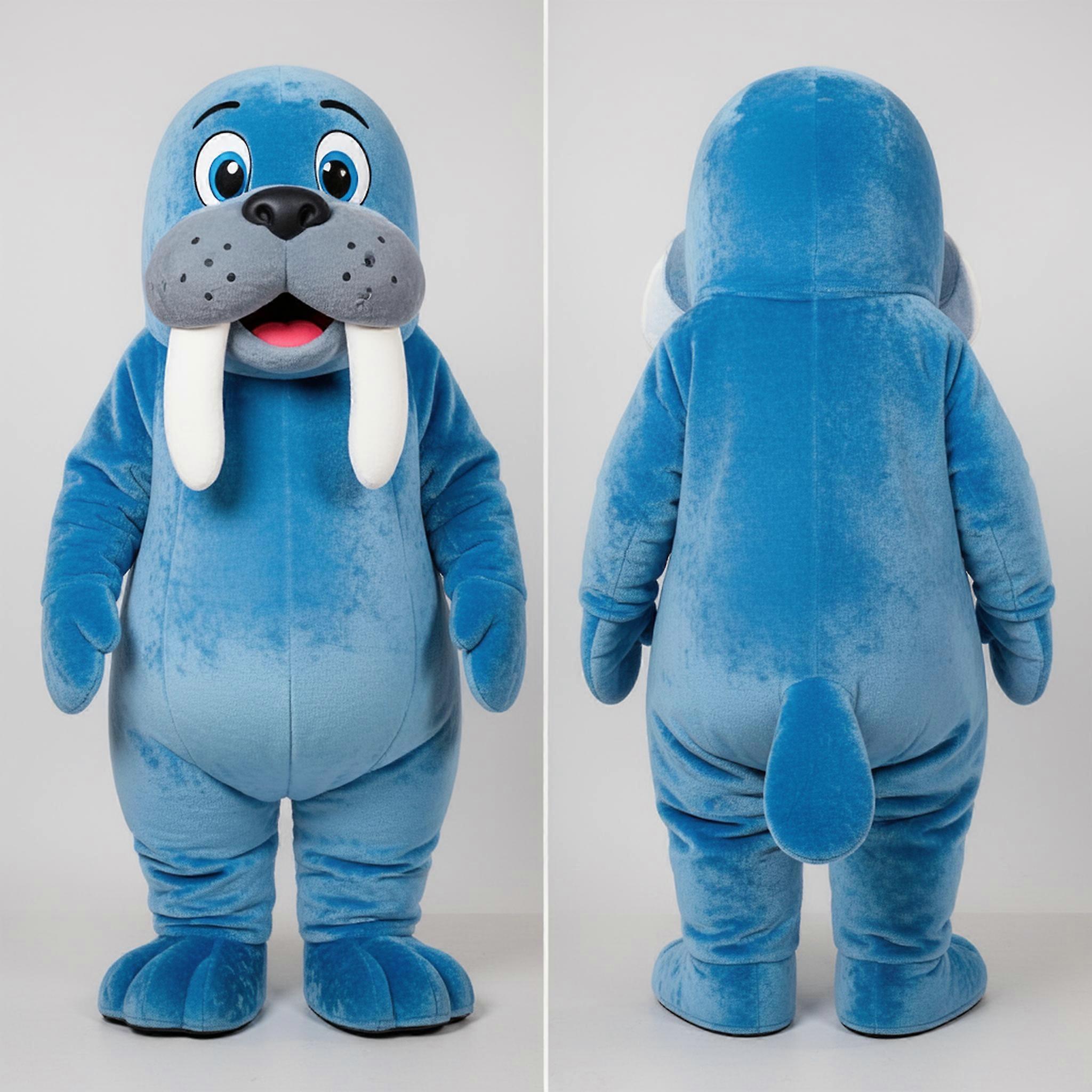 MASTICOT Blue Smiling Walrus Mascot