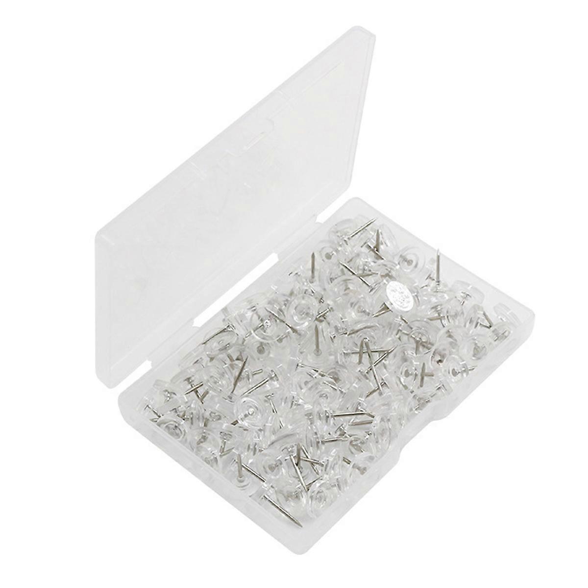 Flat Head Thumb Tacks Transparent Multi-purpose Portable