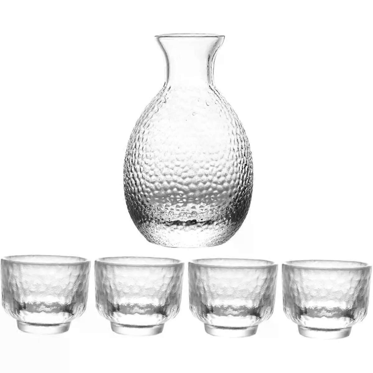 Hammered Glass Sake Set for Serving Water