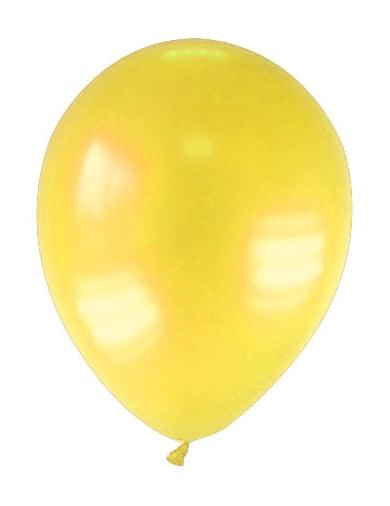 12 Yellow Metallic Balloons 28 cm